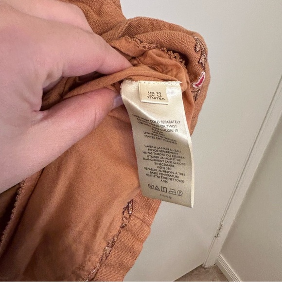 Anthropologie Meghan Embroidered Mini Skirt Size 10 Boho Cotton Festival Chic - Picture 6 of 9